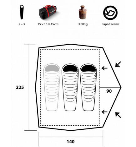 Tente de bivouac Compact 2/3 personnes