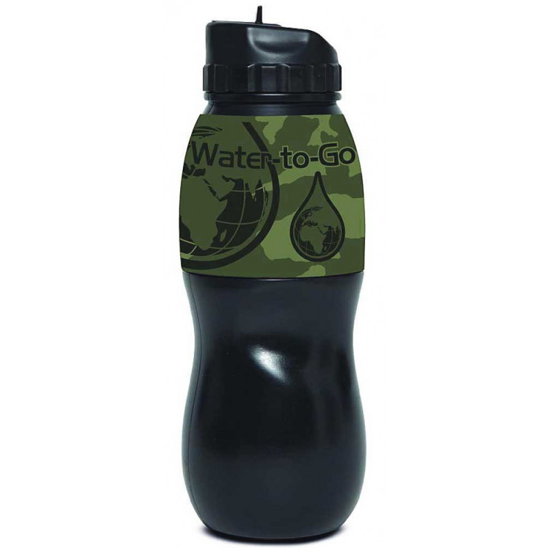 Botella con filtro de agua de la selva