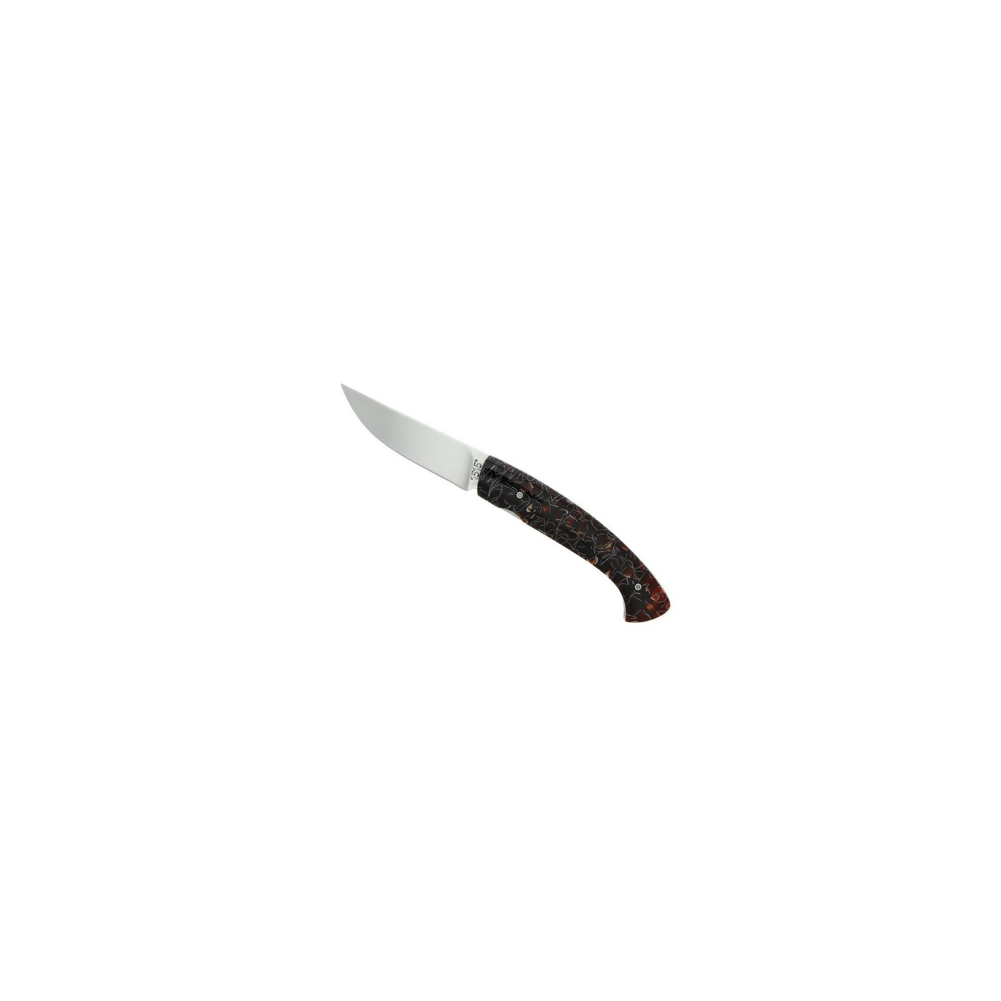 Couteau avec manche spark thermo noir/rouge de 12cm