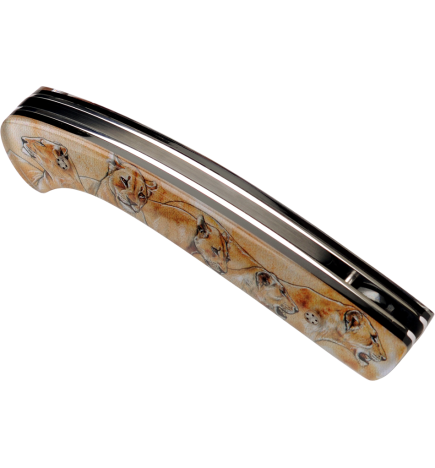 Couteau Alsac avec manche motif lion de 12cm