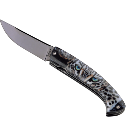 Couteau Alsac avec manche motif léopard de 12cm