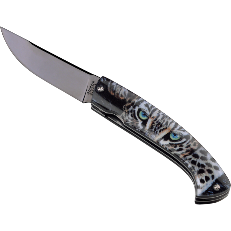 Couteau Alsac avec manche motif léopard de 12cm