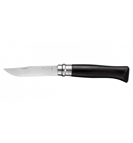 Cuchillo OPINEL n°8 con hoja de acero inoxidable pulido al hielo y mango de ébano