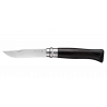 OPINEL knife n°8 with ice polished stainless steel blade and ebony handle