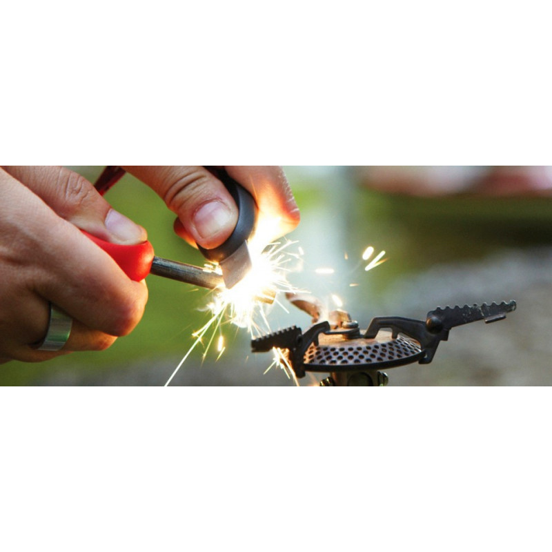 Briquet Silex Suédois - Ferro Cérium - Kit De Survie Scout - Allume-feu Rouge