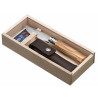 Opinel knife n°8 olive wood handle leather case
