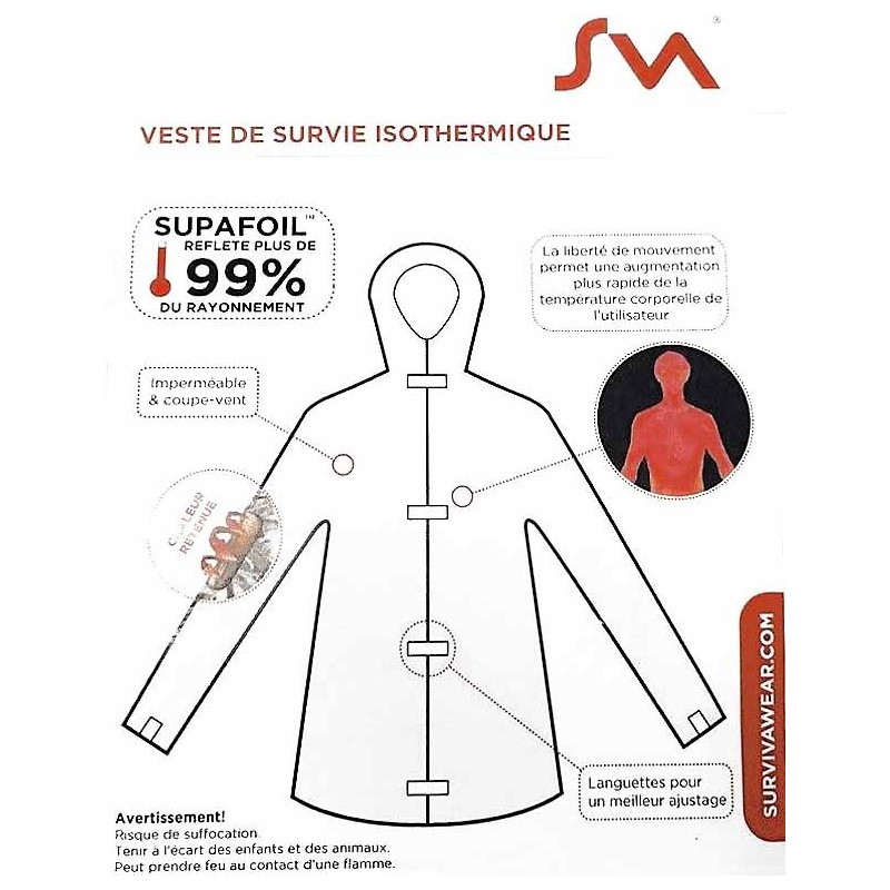 Veste de survie isothermique Surviva