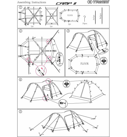 Tente de camping groupe Camp II Trimm instructions