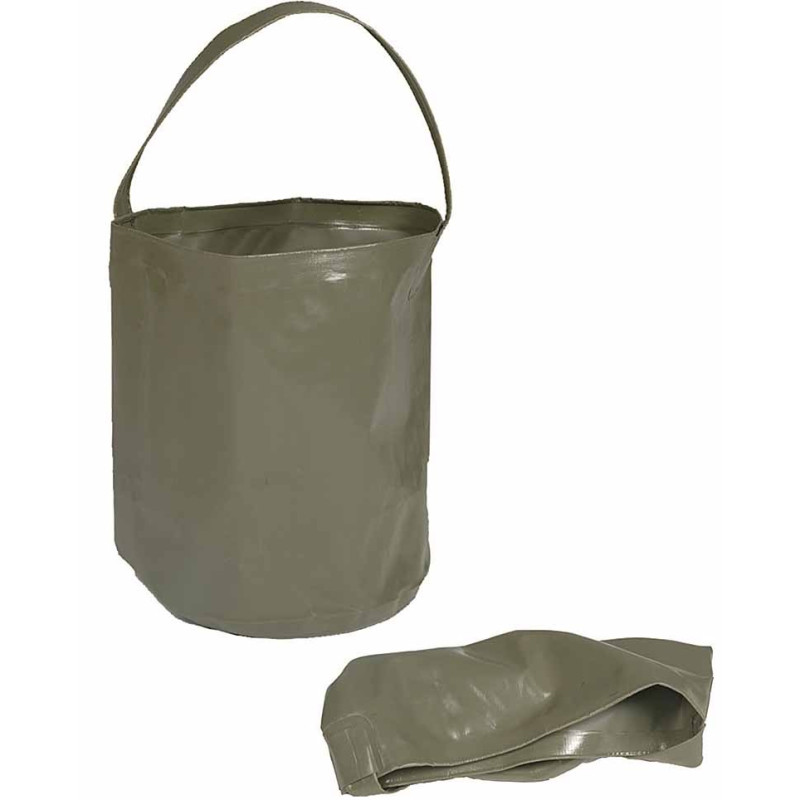 Relaxdays Seau pliable, 10 litres, bec verseur, anse, récipient rétractable  pour la maison & le camping, gris - vert