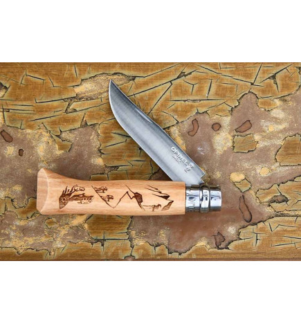 Opinel N°8 rando montagne gravure