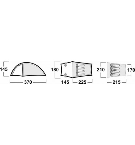 Tente bivouac Husky Bronders 3-4 personnes plan