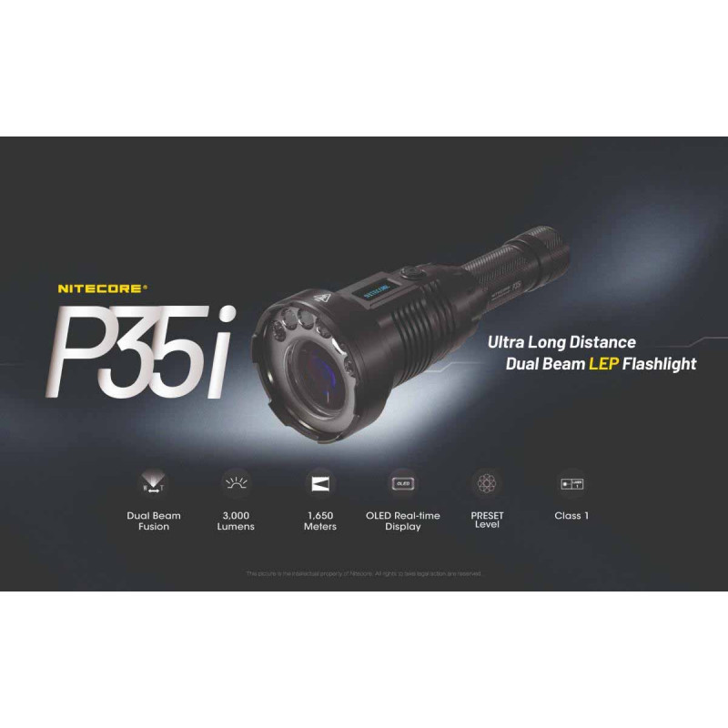 Nitecore - Lampe torche longue portée P35i - Lampes torche tactique ...