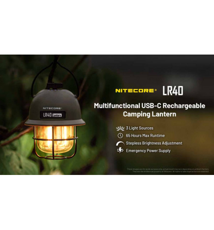 Lanterne de bivouac et camping NiteCore LR40 ambiance 3