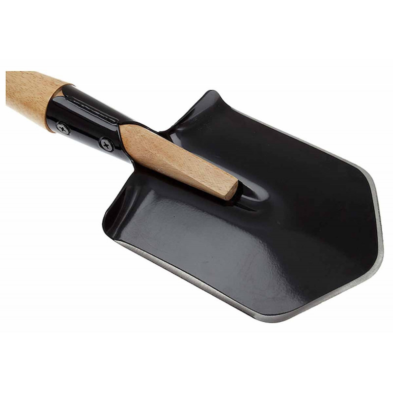 Mini pelle pliable de survie Noir