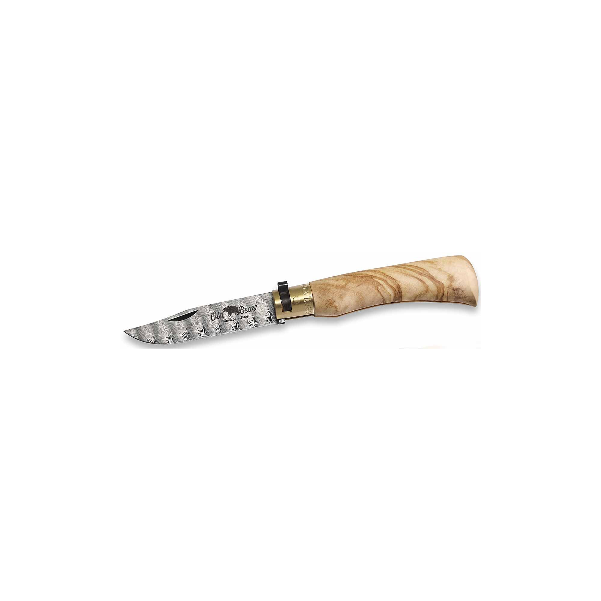 Old Bear olive damascus knife Old Bear olive damascus knife