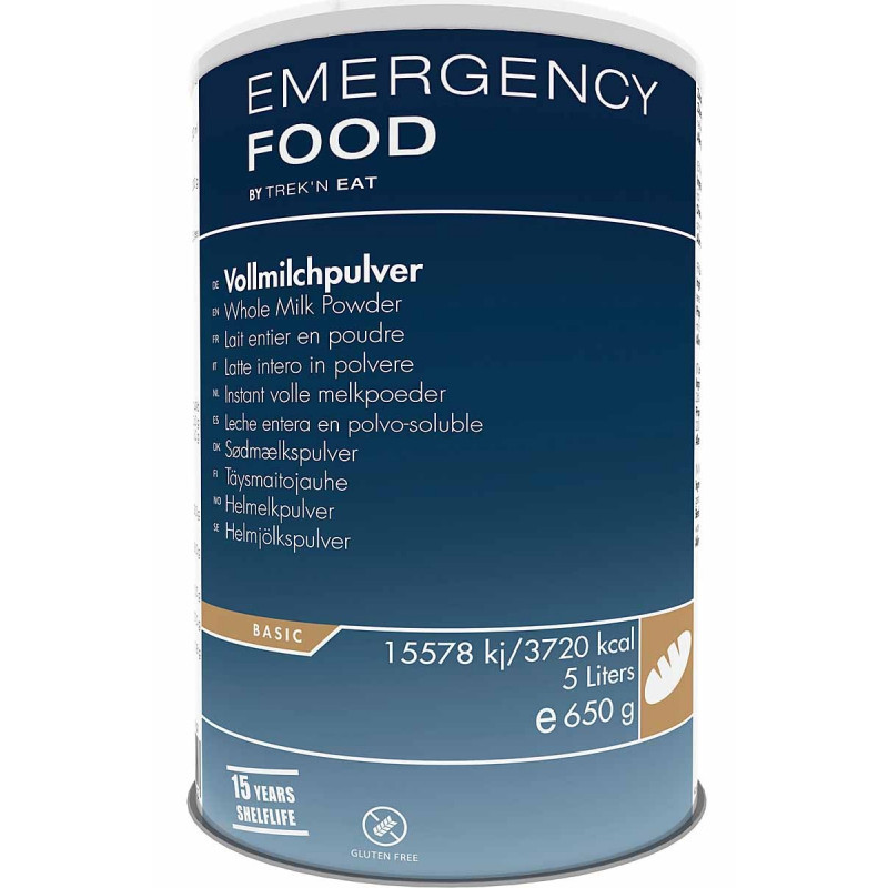 Emergency Food - Lait entiers en poudre 650g - Stock alimentaire d