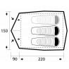 Tente 2/3 personnes Comet Trimm plan