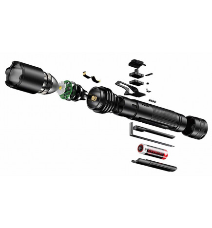 Lampe tactique Klarus A1PRO 1300 lm démontée