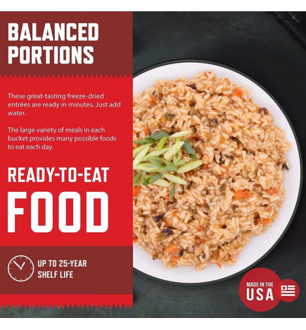 Kit de 120 rations de survie 25 ans pret