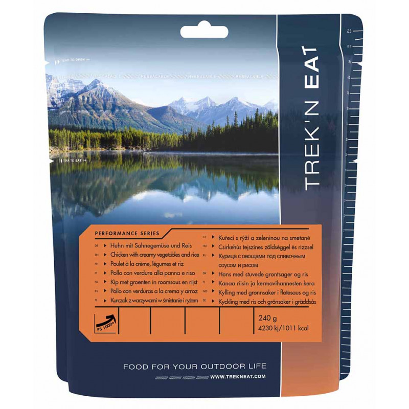 Poulet à la crème riz et légumes lyophilisés de Trek'n Eat Poulet à la crème riz et légumes lyophilisés de Trek'n Eat