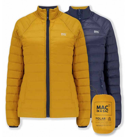 レディース リバーシブル ダウン ジャケット Mac In A Sac Mustard