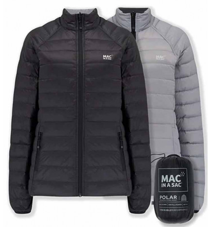 レディース リバーシブル ダウン ジャケット Mac In A Sac ブラック