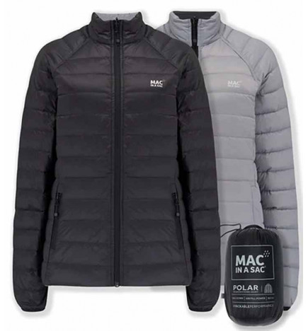 Women's reversible down jacket Mac In A Sac black