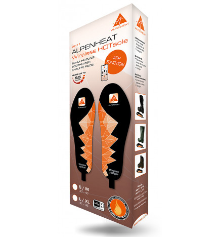 Hotsole AlpenHeat cordless heated insoles packaging