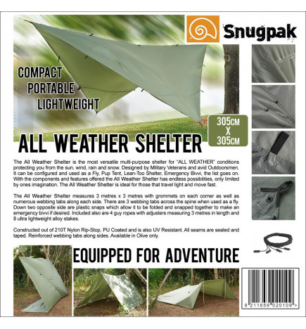 Abri Tarp all weather fiche présentation