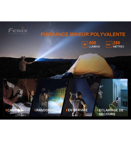 Fenix ​​PD25R 800 lumen LED flashlight uses