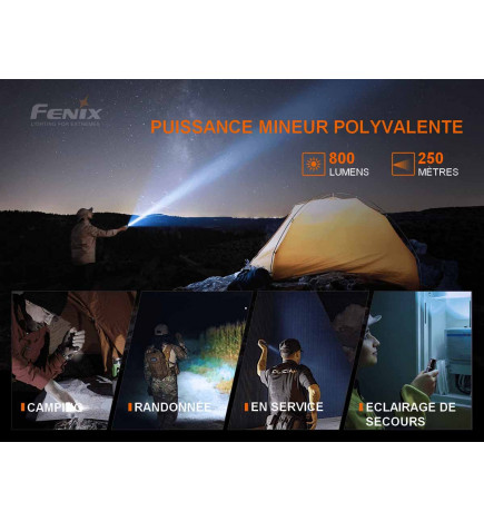 Usos de la linterna LED Fenix ​​​​PD25R de 800 lúmenes