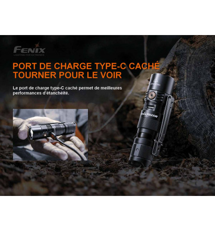 Lampe torche 800 lumens LED PD25R Fenix discrète et étanche