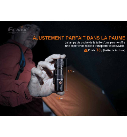 Lampe torche 800 lumens LED PD25R Fenix compacte