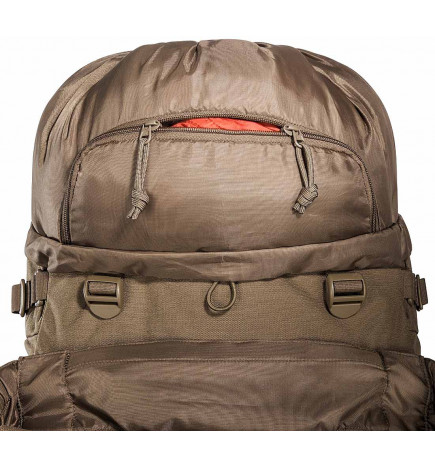 Detalles de la cabeza de la mochila Tasmanian Tiger MIL OPS PACK 80+24.