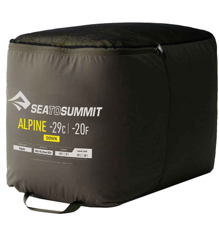 Alpine -29°C Sea To Summit Schlafsack für extreme Kälte verpackt