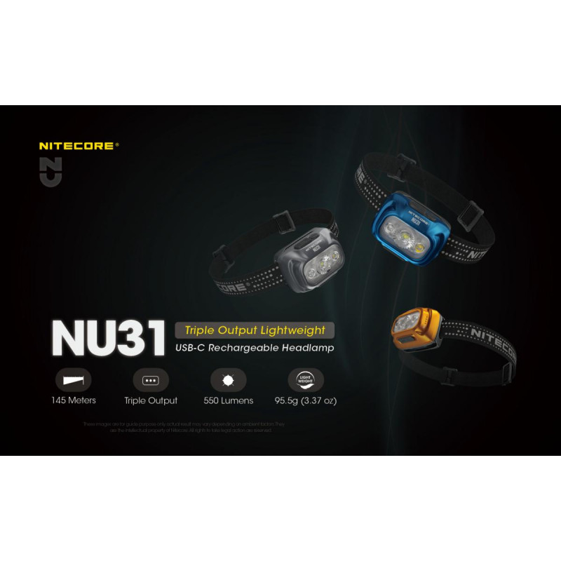 Nitecore NU31-BL Chill Blue, aufladbare Stirnlampe, 550 Lumen | Günstiger shoppen bei Nitecore NU31-BL Chill Blue, aufladbare Stirnlampe, 550 Lumen | Günstiger shoppen bei