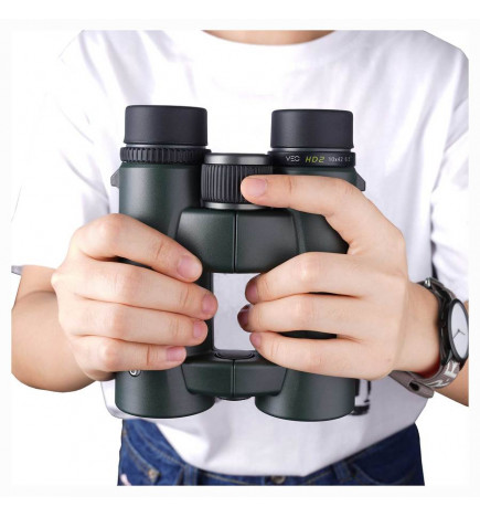 Vanguard VEO HD2 10x 42 ED binoculars in hand