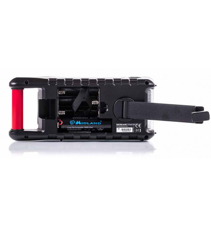 ER300 Radio d'urgence AM/FM Midland emplacement piles AA
