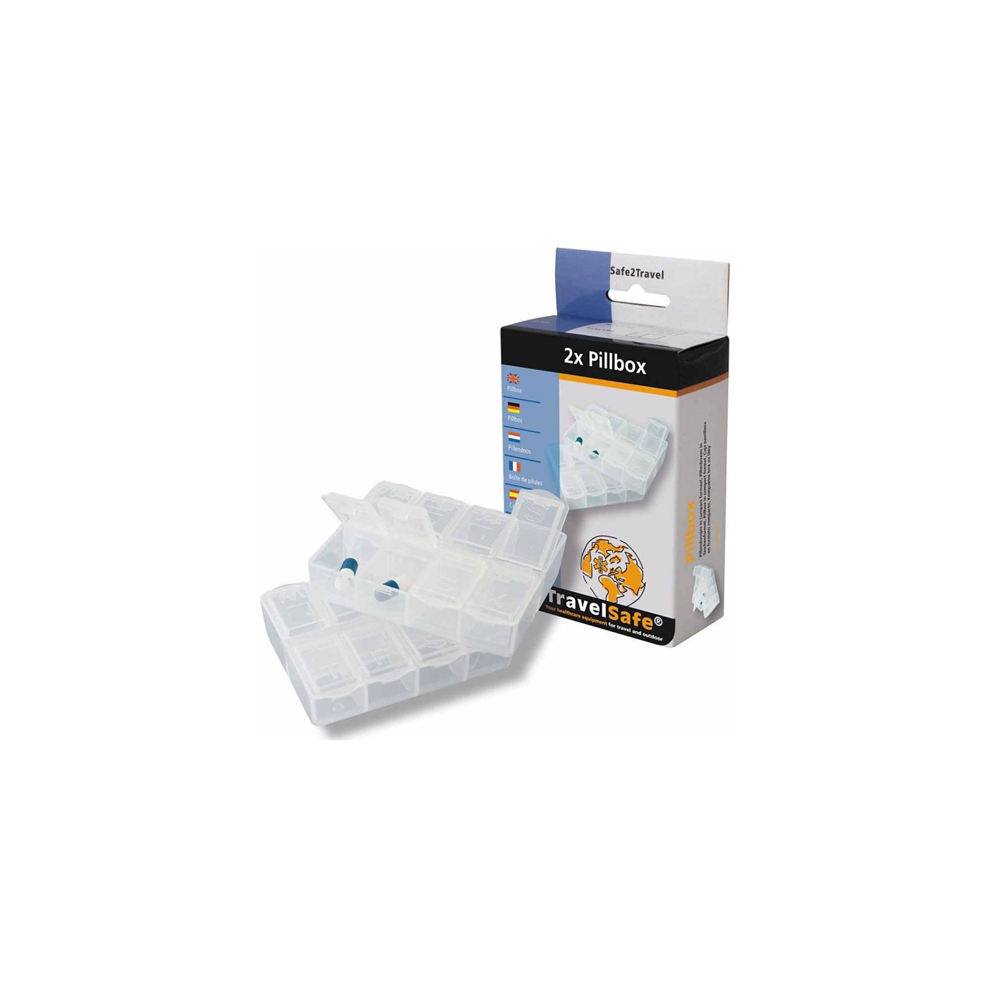 2 Travel pill boxes TravelSafe