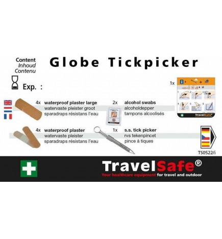 Kit de secours tire-tiques TravelSafe 8712318924801 contenu