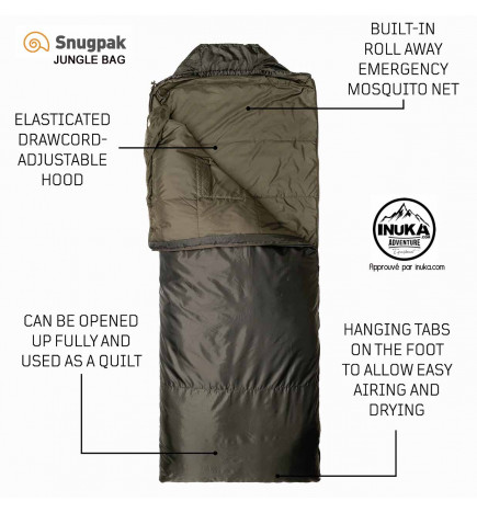 Sac de couchage Jungle Bag Moustiquaire approuvé dans la jungle