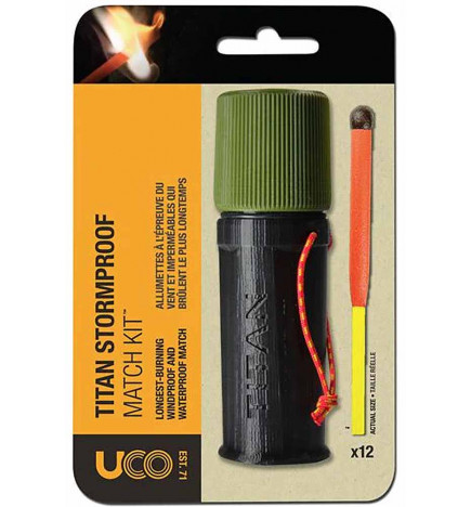 Kit Titan 12 allumettes tempête UCO blister 0054269001308