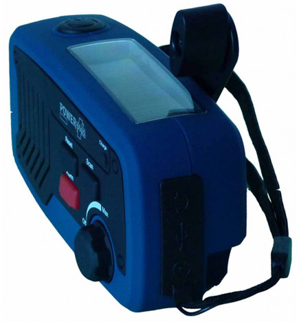 Radio d'urgence solaire dynamo 5 en 1 profil face