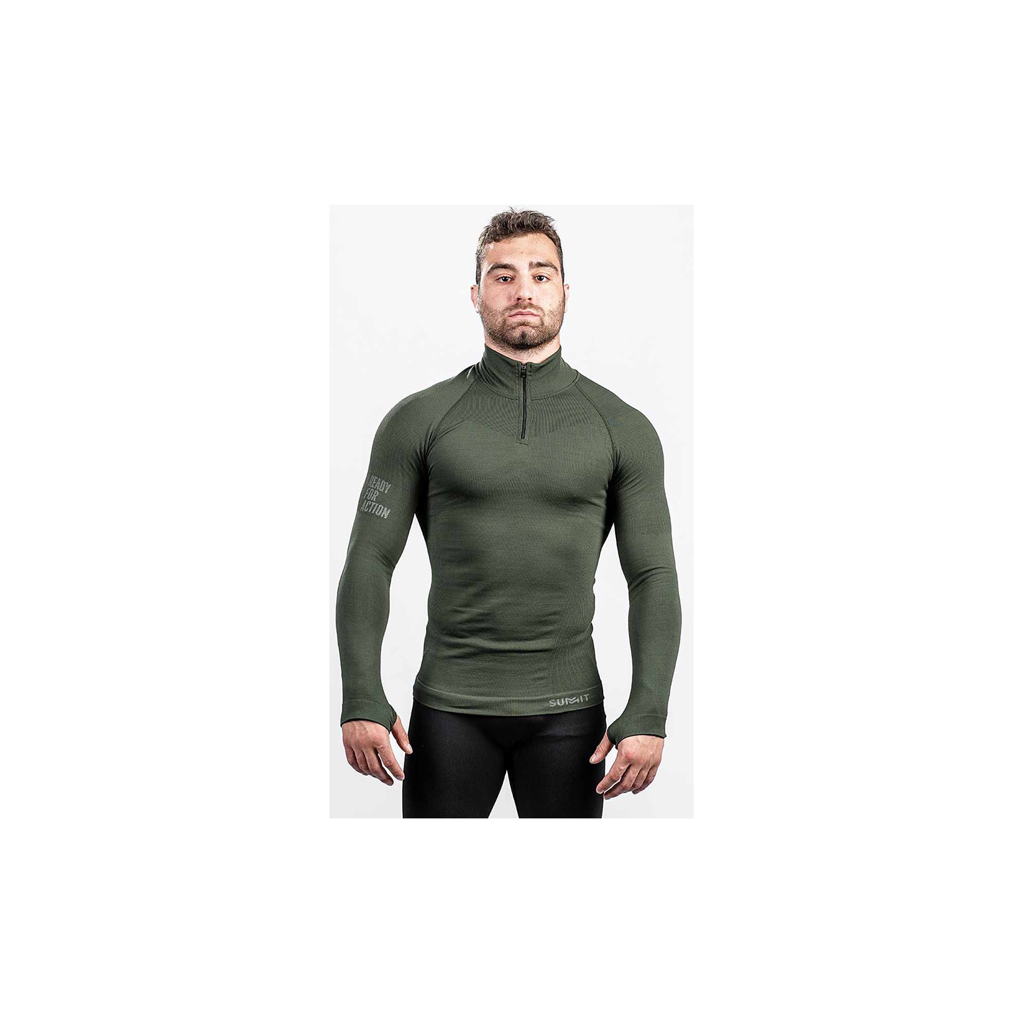 Sweat grand-froid col zippé Alaska Summit Outdoor Olive