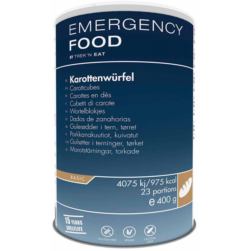 Stock urgence alimentaire carottes en dés