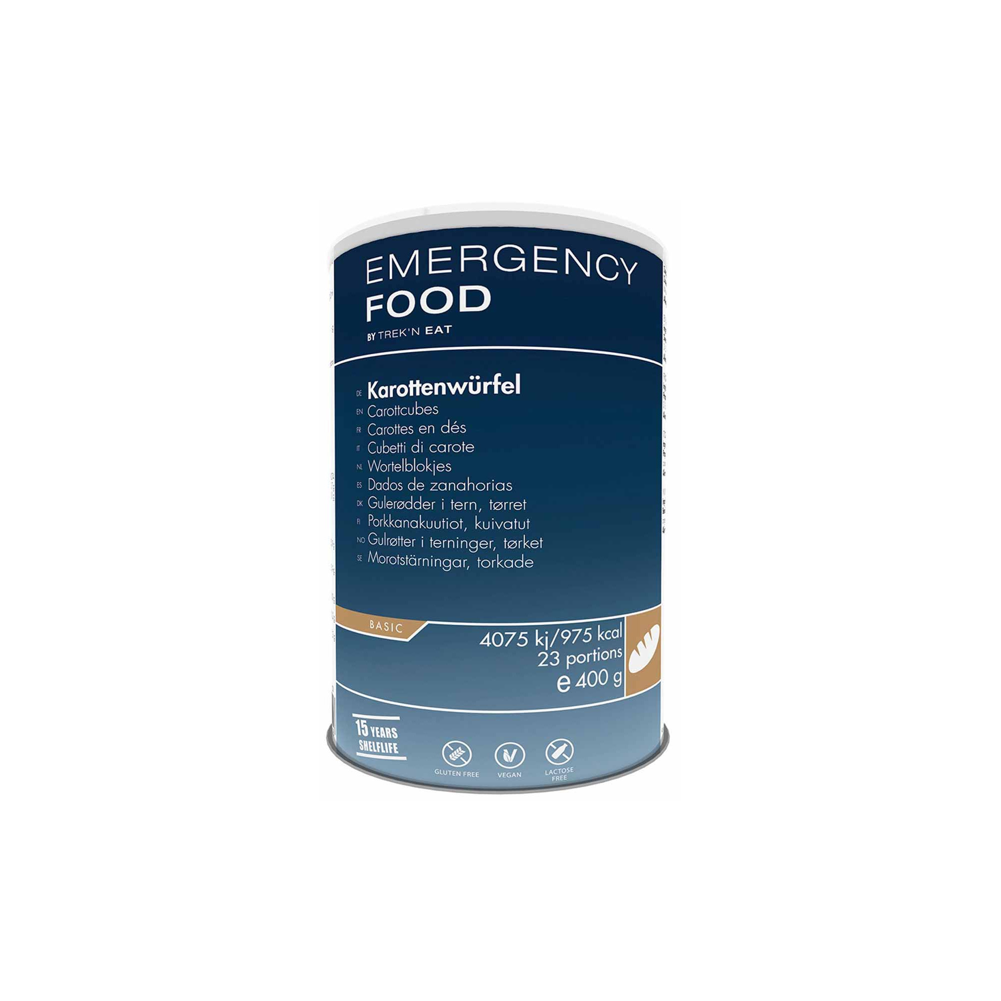 Stock urgence alimentaire carottes en dés