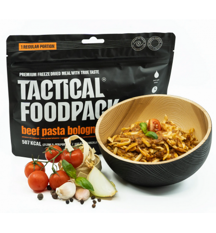 Spaghetti Bolognaise Lyophilisé Tactical FoodPack nouvelle présentation