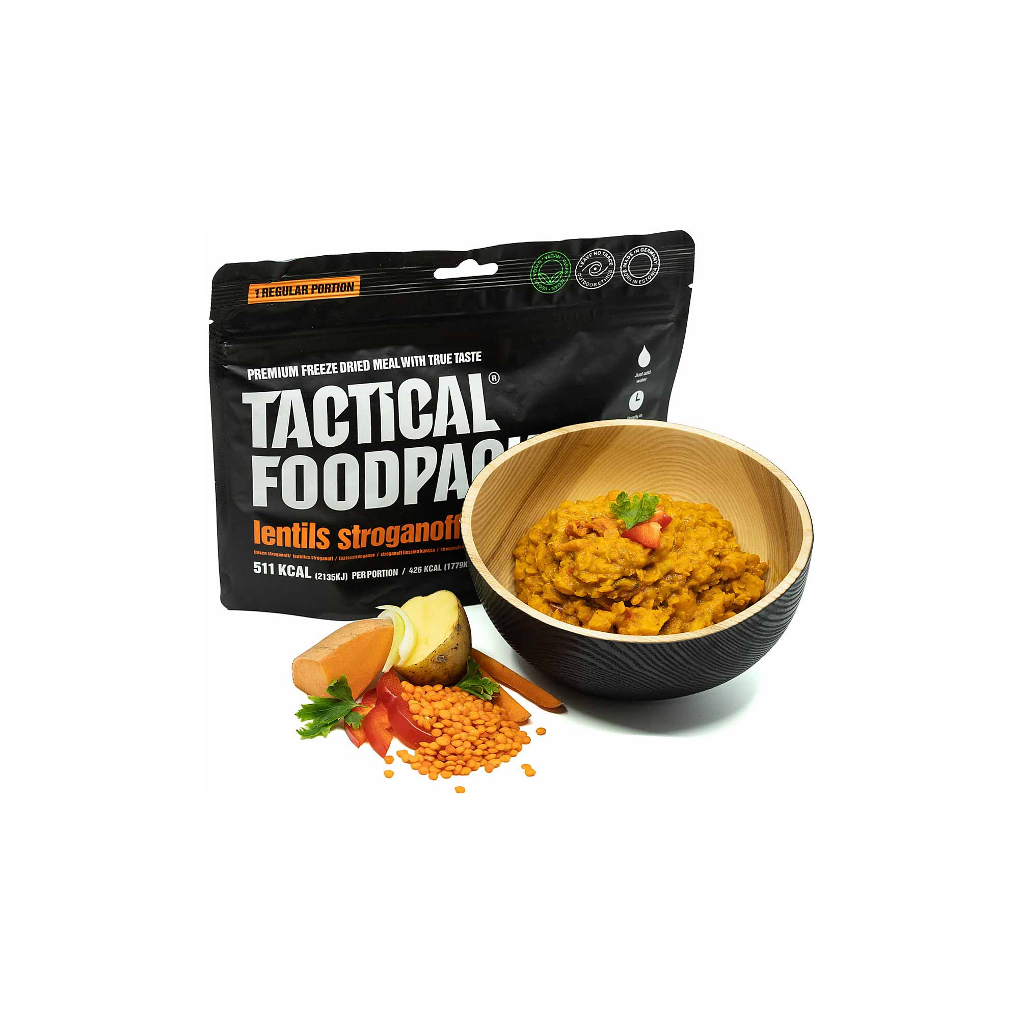 Lentilhas strogonoff liofilizadas