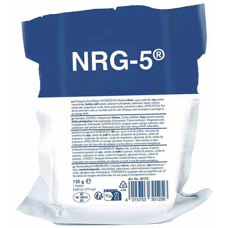 Ración de supervivencia y socorro de emergencia NRG-5 125 g 4015753301256