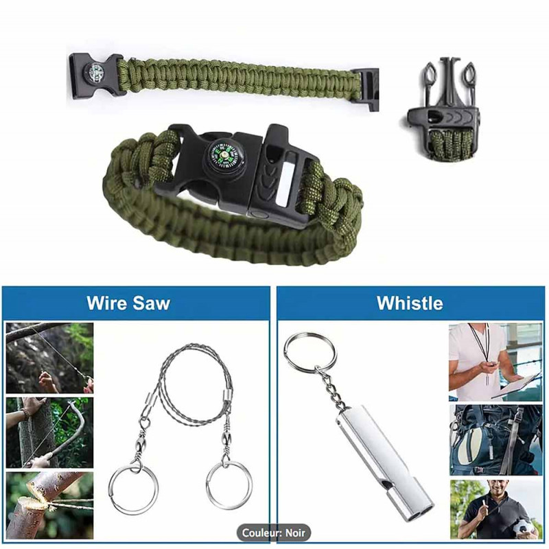 KIT D'ÉQUIPEMENT DE survie d'urgence filtre extérieur tactique randonnée Camping EUR 30,30